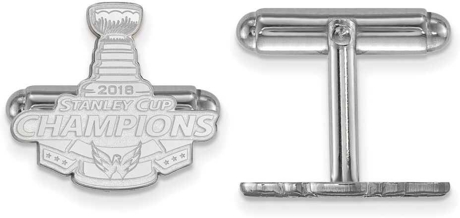 LogoArt Sterling Silver 2018 Stanley Cup Capitals Cuff Links