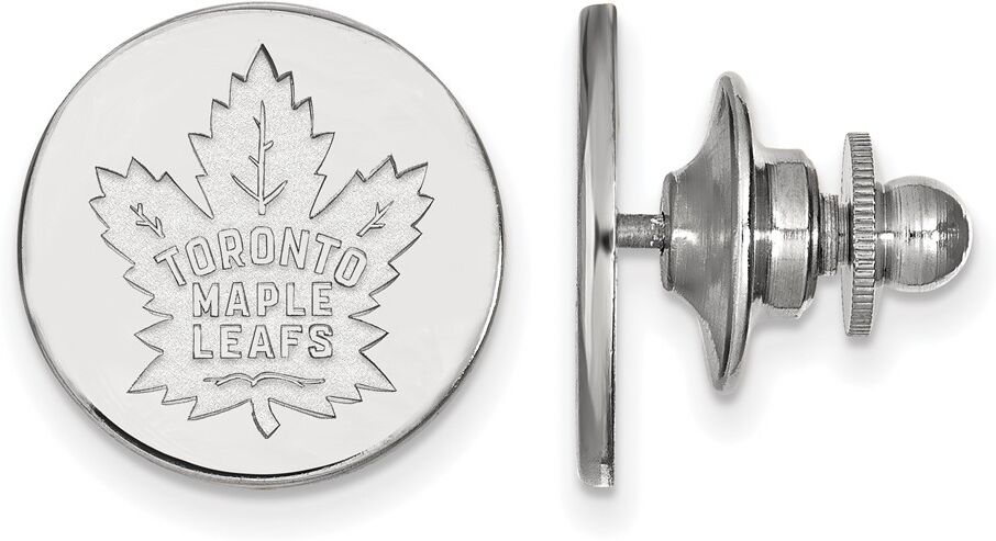 LogoArt 14k White Gold NHL Toronto Maple Leafs Disc Lapel or Tie Pin