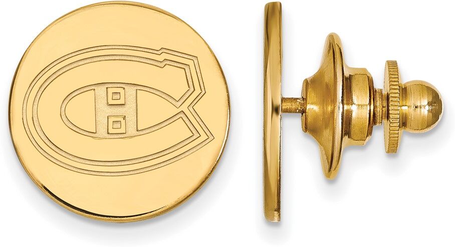 LogoArt 14k Yellow Gold NHL Montreal Canadiens Disc Lapel or Tie Pin