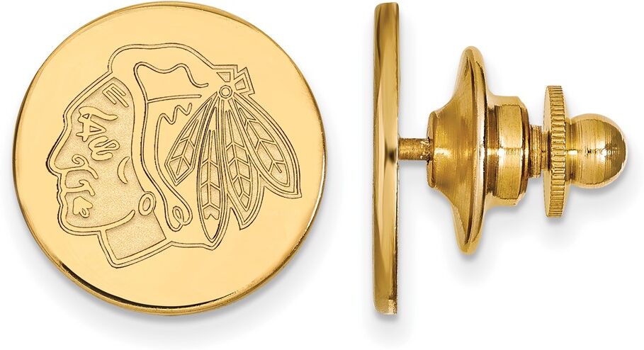 LogoArt 14k Yellow Gold NHL Chicago Blackhawks Disc Lapel or Tie Pin