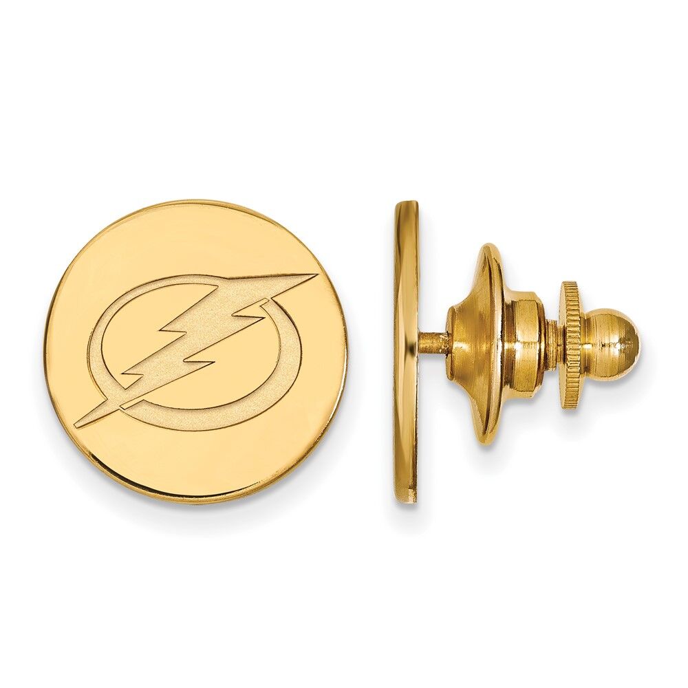 LogoArt SS 14k Yellow Gold Plated NHL Tampa Bay Lightning Lapel or Tie Pin