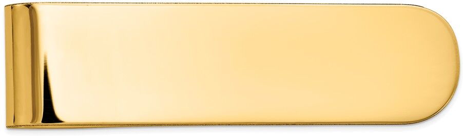 The Black Bow Men's 14k Yellow Gold Polished Slim Fold-Over Money Clip