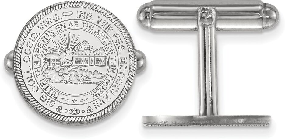 LogoArt Sterling Silver West Virginia University Crest Cuff Links