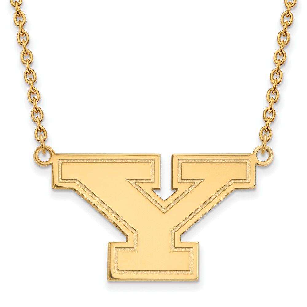 LogoArt 14k Yellow Gold Youngstown State Large Initial Y Necklace, 18 Inch