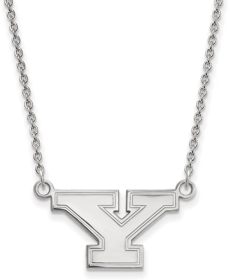 LogoArt Sterling Silver Youngstown State Small Initial Y Necklace, 18 Inch