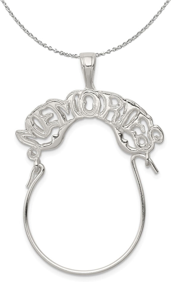 The Black Bow Sterling Silver Memories Charm Holder Necklace - 24 Inch