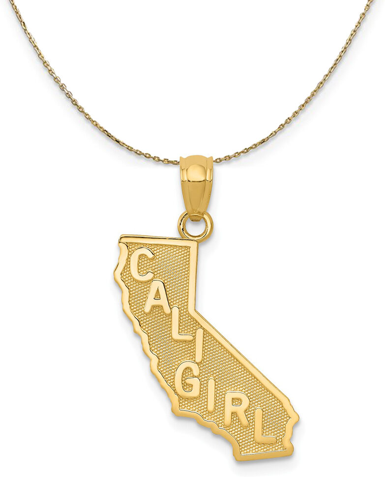 The Black Bow 14k Yellow Gold Cali Girl State Necklace - 18 Inch