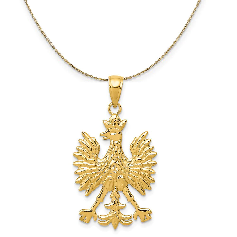 The Black Bow 14k Yellow Gold Polish Eagle Necklace - 20 Inch