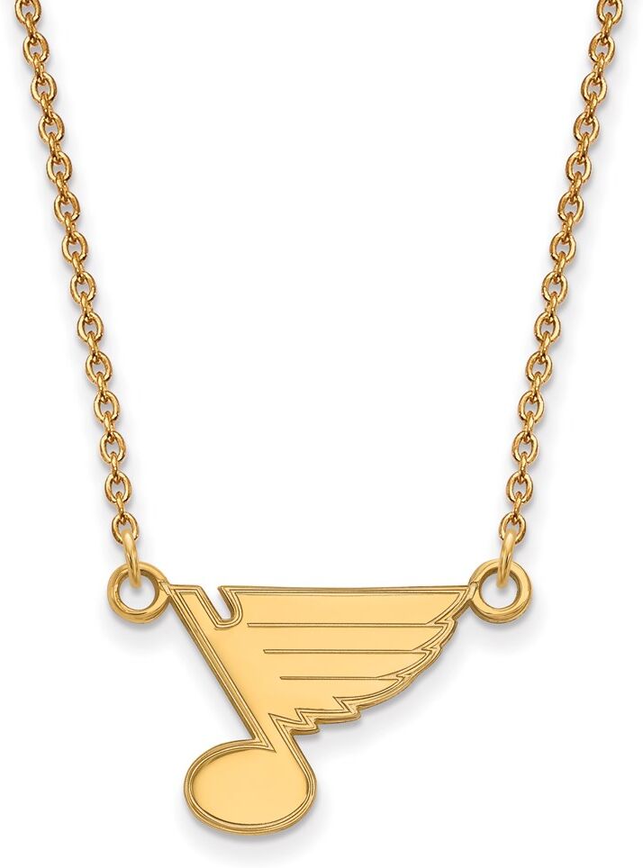 LogoArt 14k Yellow Gold NHL St. Louis Blues Small Necklace, 18 Inch