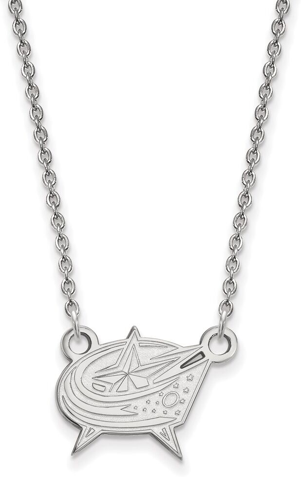 LogoArt Sterling Silver NHL Blue Jackets Small Necklace, 18 Inch