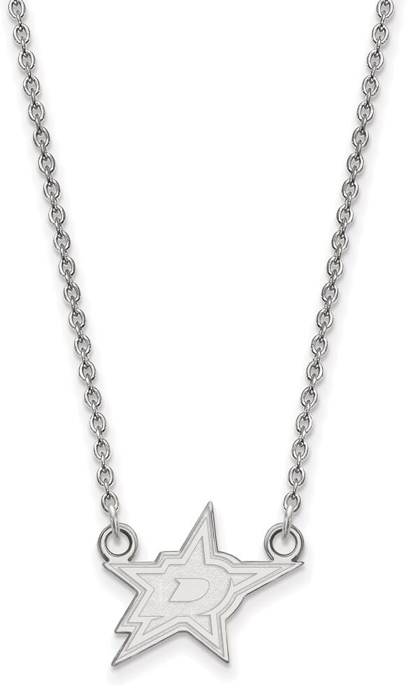 LogoArt Sterling Silver NHL Dallas Stars Small Necklace, 18 Inch