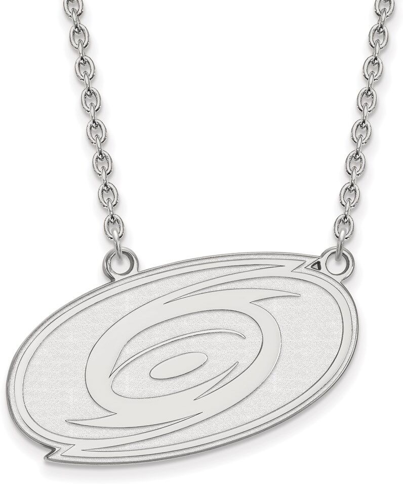 LogoArt Sterling Silver NHL Carolina Hurricanes Large Necklace, 18 Inch