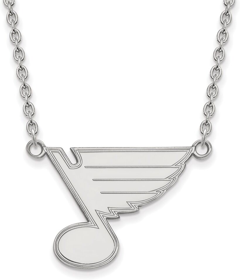 LogoArt Sterling Silver NHL St. Louis Blues Large Necklace, 18 Inch