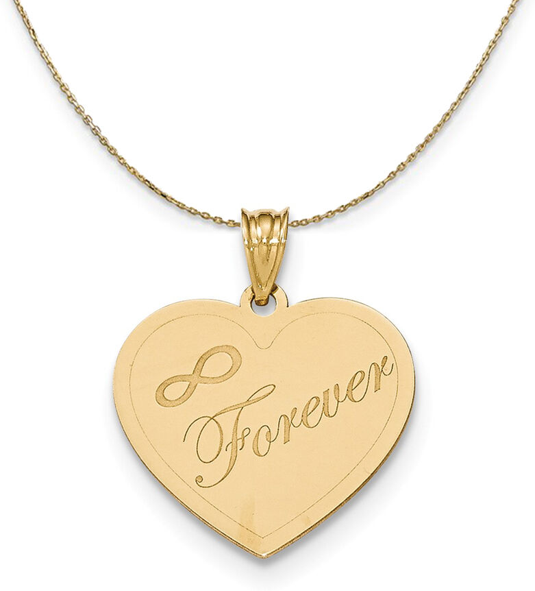 The Black Bow 14k Yellow Gold Forever Heart (21mm) Necklace - 20 Inch