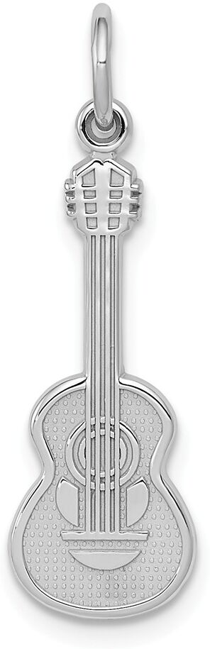 The Black Bow 14k White Gold Vertical Classical Guitar Charm