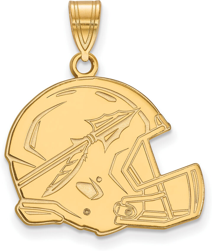 LogoArt 14k Gold Plated Silver Florida State Large Helmet Pendant