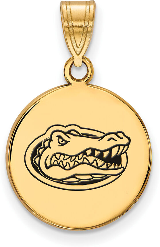 LogoArt 14k Gold Plated Silver U. of Florida Md Enamel Logo Disc Pendant