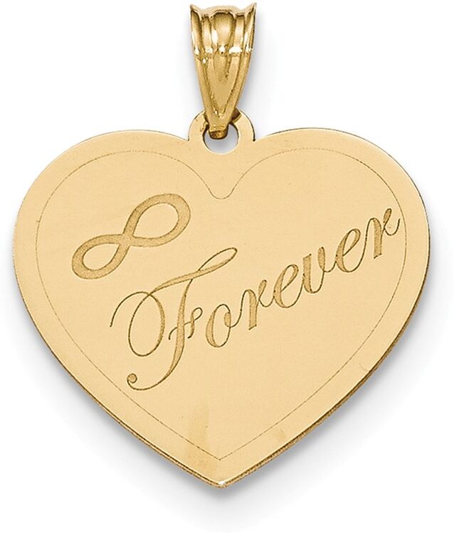 The Black Bow 14k Yellow Gold Forever Heart Pendant, 21mm