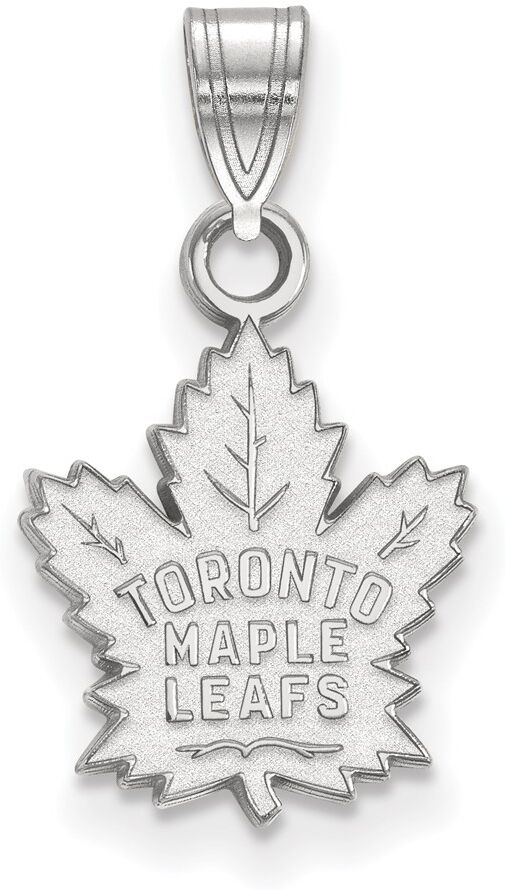 LogoArt 10k White Gold NHL Toronto Maple Leafs Small Pendant