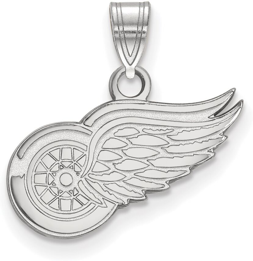 LogoArt 10k White Gold NHL Detroit Red Wings Small Pendant