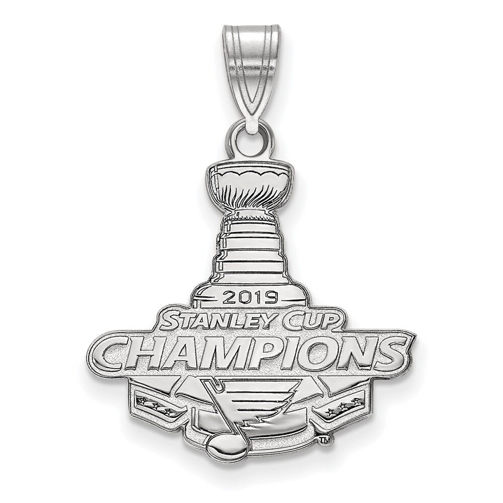 LogoArt 10k White Gold 2019 Stanley Cup Champions St. Louis Blues LG Pendant