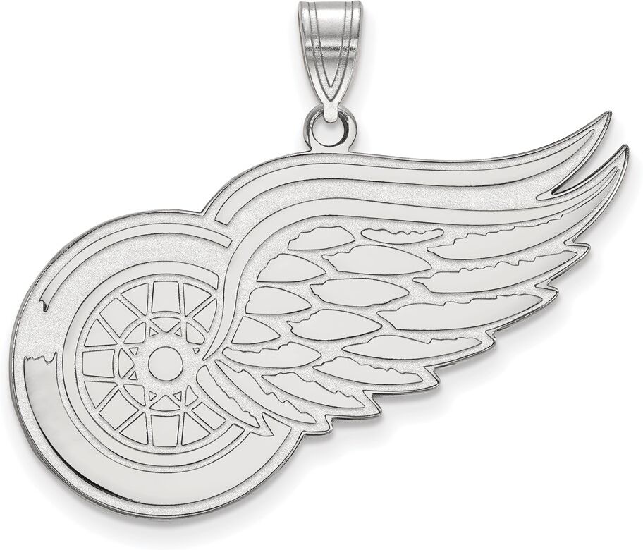 LogoArt 10k White Gold NHL Detroit Red Wings XL Pendant