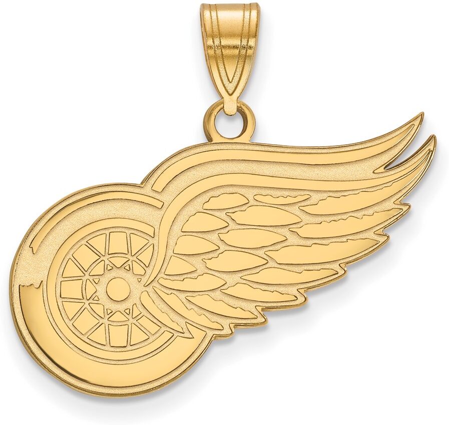 LogoArt 10k Yellow Gold NHL Detroit Red Wings Large Pendant