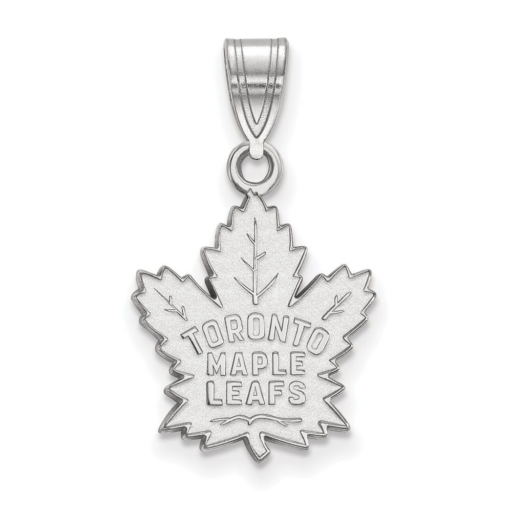 LogoArt 14k White Gold NHL Toronto Maple Leafs Medium Pendant