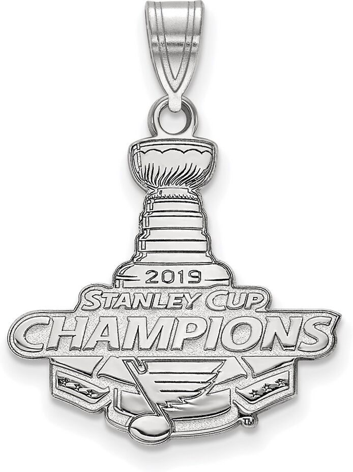 LogoArt 14k White Gold 2019 Stanley Cup Champions St. Louis Blues LG Pendant