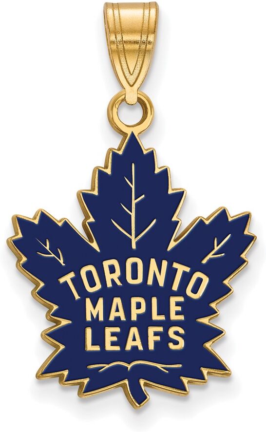 LogoArt SS 14k Yellow Gold Plated NHL Toronto Maple Leafs LG Enamel Pendant