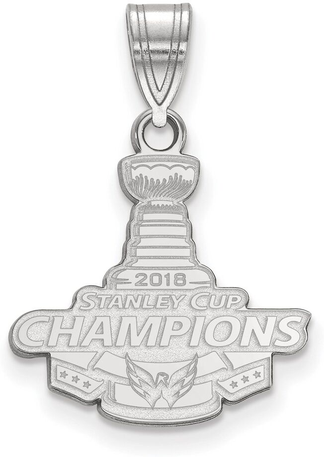 LogoArt Sterling Silver 2018 Stanley Cup Washington Capitals MD Pendant