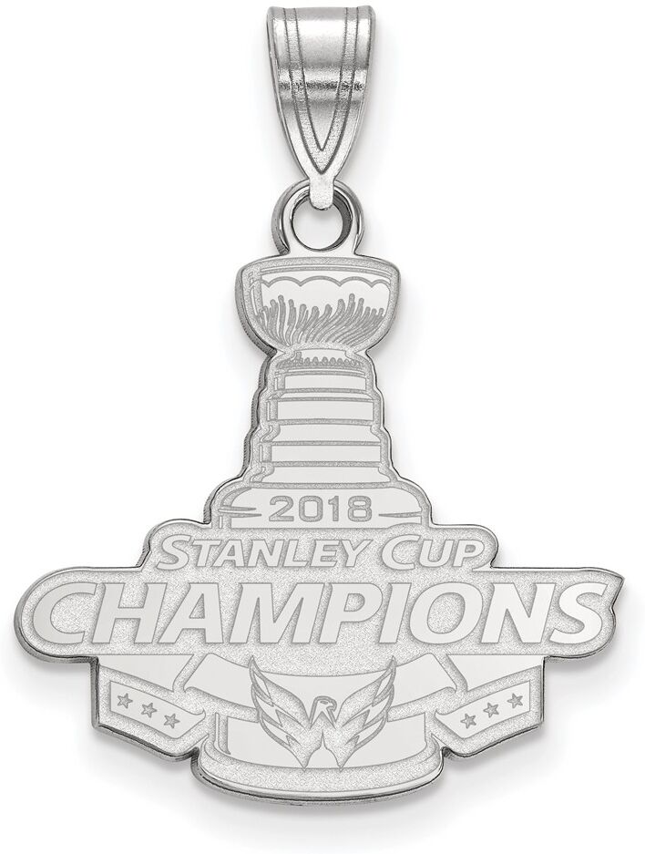 LogoArt Sterling Silver 2018 Stanley Cup Washington Capitals LG Pendant