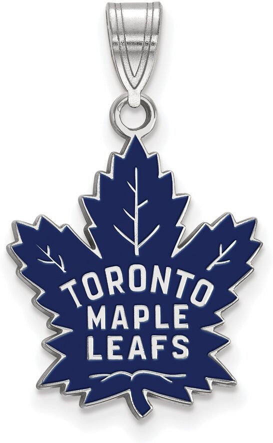 LogoArt Sterling Silver NHL Toronto Maple Leafs LG Enamel Pendant