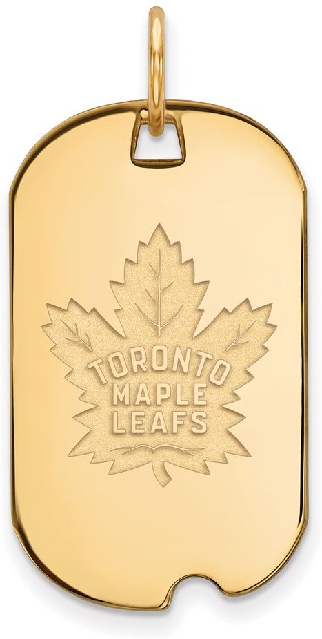 LogoArt SS 14k Yellow Gold Plated NHL Toronto Maple Leafs Dog Tag Pendant