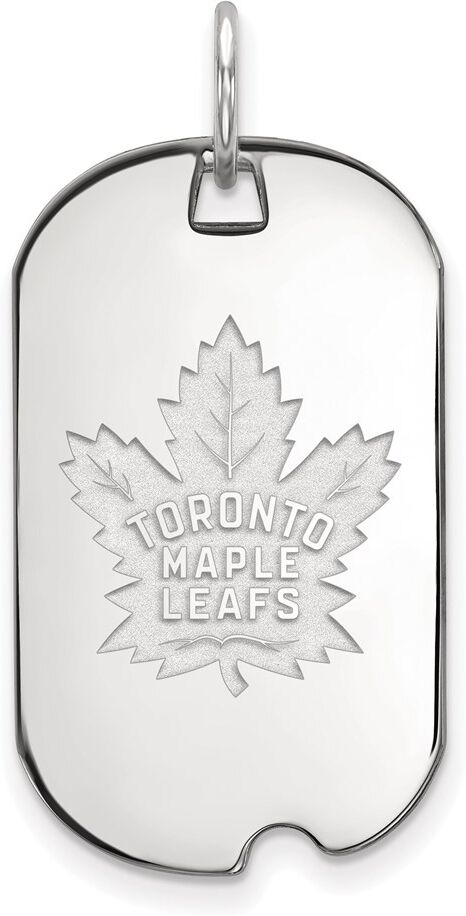 LogoArt Sterling Silver NHL Toronto Maple Leafs Dog Tag Pendant