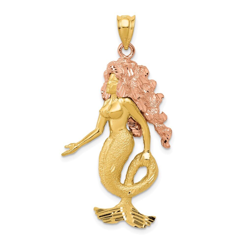 The Black Bow 14k Yellow and Rose Gold, Two Tone Large Mermaid Pendant