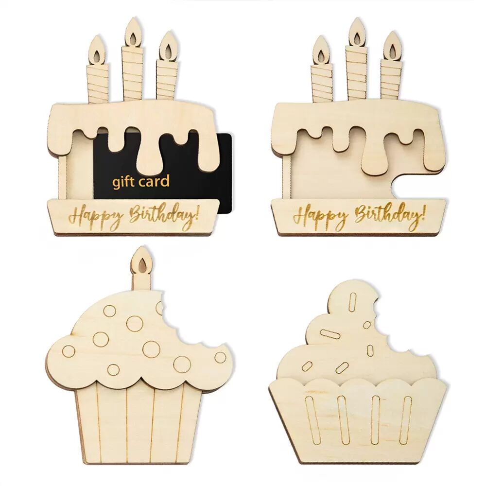 GetNameNecklace Gift Card Holder Ideas, Custom Birthday Cake Card Holder, DIY Shopping Card Holder, Cupcake Gift Card Holder - Set of 4, Bonus 12 Paints & 2 Pens