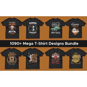 DealFuel 1090+ Mega T-Shirt Designs Bundle / Print on Demand License