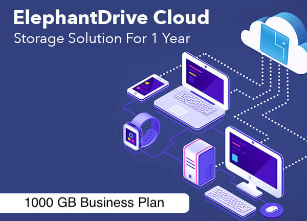 DealFuel ElephantDrive Cloud Storage Solution For 1 Year - 1000GB Business Plan