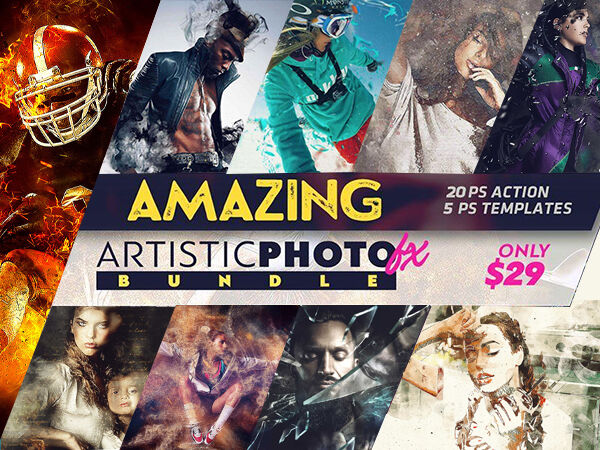 DealFuel Amazing Artistic Photo FX Bundle With 25 Photoshop Effects - For Windows and Mac