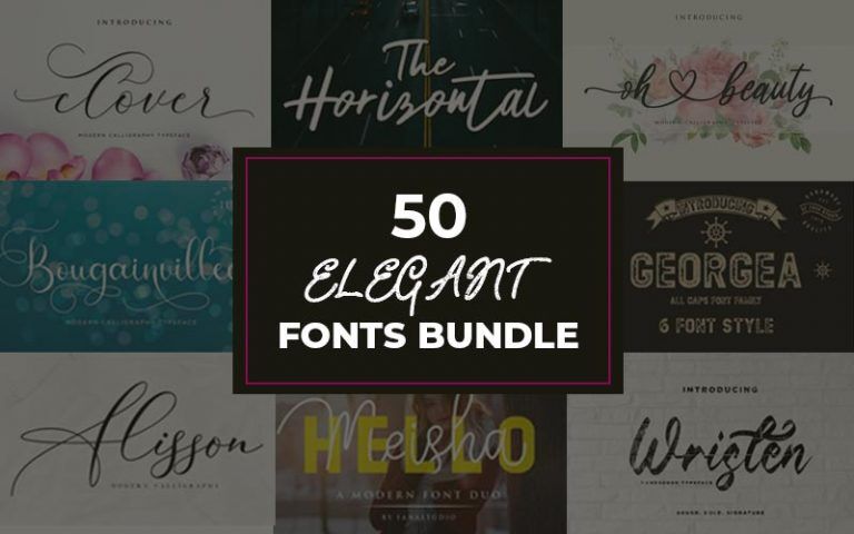 DealFuel 50 Elegant Fonts Bundle / Extended Commercial License