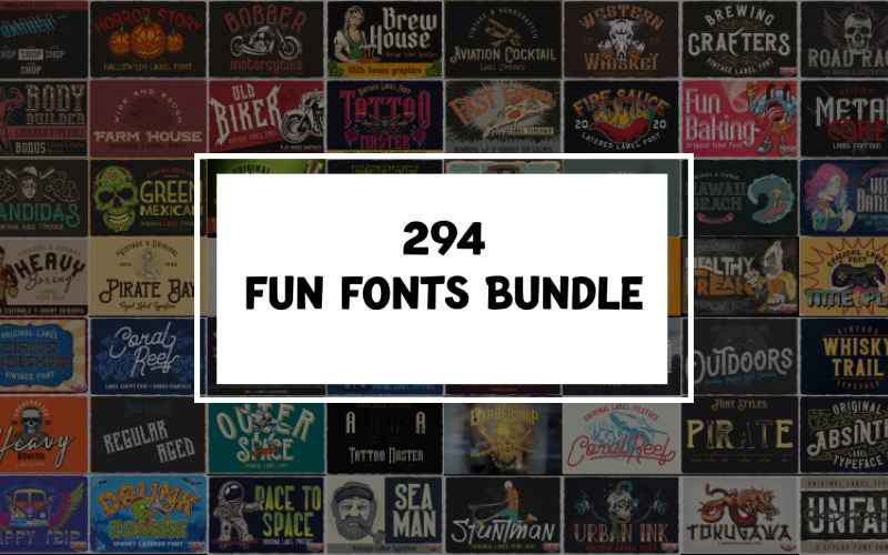 DealFuel 294 Fun Fonts Bundle