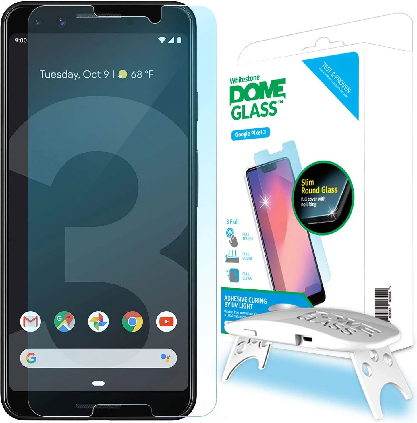 Google Pixel 3 Dome Glass Tempered Glass Screen Protector (Single)