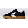 Cariuma CATIBA PRO Low Gum Black Suede and Canvas Ivory Logo Sneaker Women Left All Black Gum/Ivory size:9