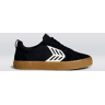 Cariuma CATIBA PRO Low Gum Black Suede and Canvas Ivory Logo Sneaker Men All Black Gum/Ivory size:9