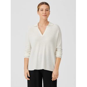 EILEEN FISHER Linen Crepe Stretch Top  Ivory  female  size:Extra Small