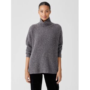 EILEEN FISHER Recycled Cashmere Tweed Top  Charcoal  female  size:Extra Extra Small