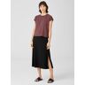 EILEEN FISHER Stretch Jersey Knit Straight Skirt  Black  female  size:Extra Extra Small