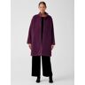 EILEEN FISHER Sheared Suri Alpaca Stand Collar Coat  Sweet Plum  female  size:Large