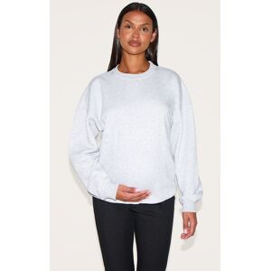 PrettyLittleThing Maternity Grey Marl Basic Ultimate Sweatshirt - Grey Marl - Size: 2